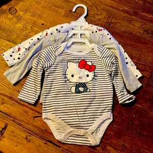 Hello Kitty onesies(3)  3/6 mos
